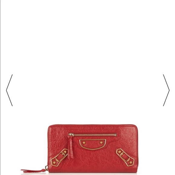 Metallic Edge zip-around leather wallet red - Picture 4 of 7